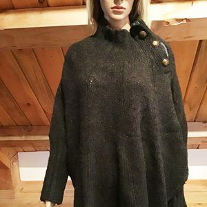 Free People Charcoal Sweater Cape